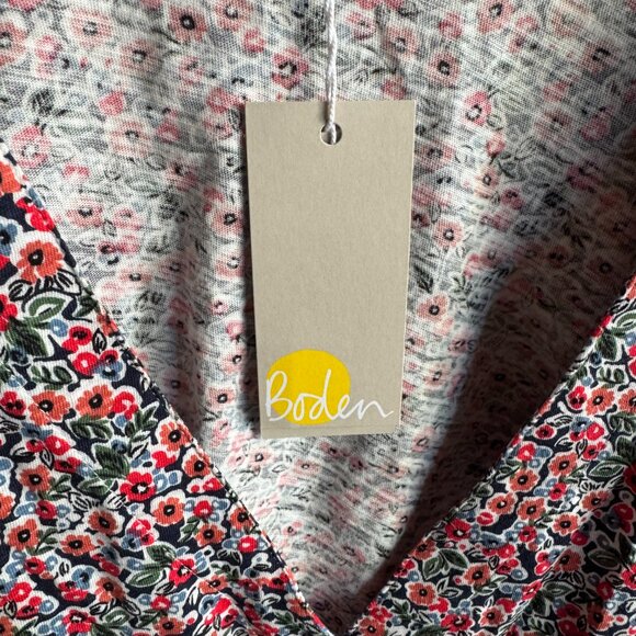 NWT Boden Women's Button Front V-Neck Top in Petal Toile - Picture 3 of 4